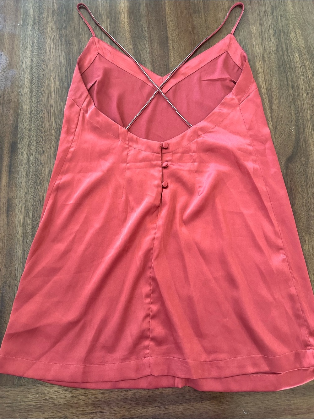 Free People Coral Sling Mini Dress with Beaded Cross-Straps